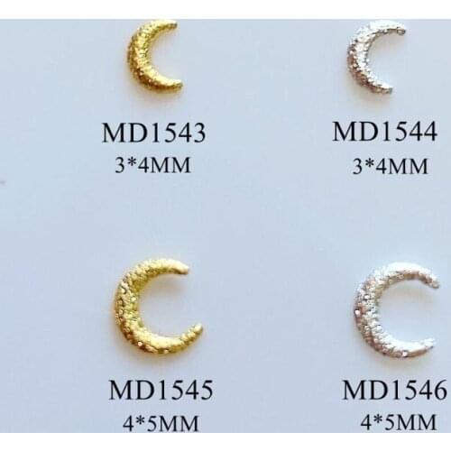100pcs/bag Nail Art Metal 3D Charms Stud Moon Shape Stud Metal Stud MD1543-1546