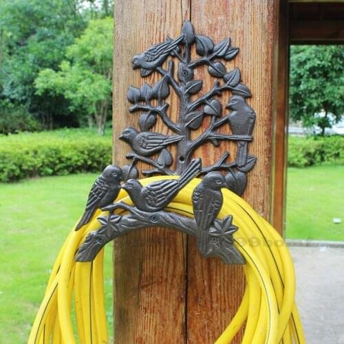 European Retro Cast Iron Bird Wall Rack Creative Garden Hose Iron Art Storage Rack Courtyard Balcony Home Wall Shelf
