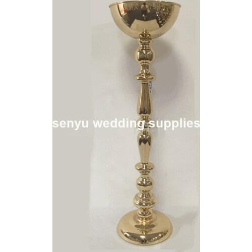 New arrival fashion plated gold flower stand for wedding event table decoration senyu0364