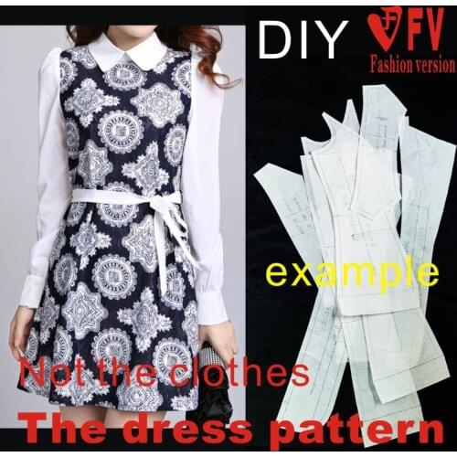 Garment pattern Dresses Sewing Pattern Template Cutting drawing Clothing DIY ((Not selling clothes)) BLQ- 102
