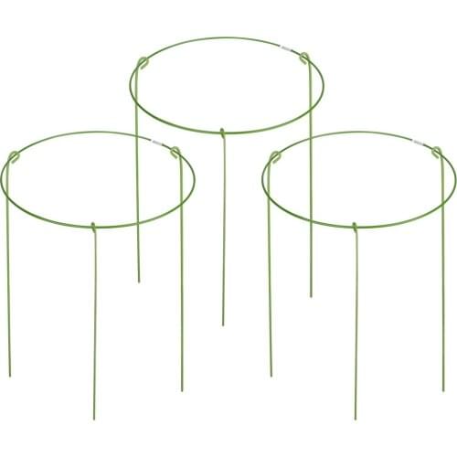 Climbing Shelf Plant Ring Stand Potted 3 Pieces Planting Support Frame Peony Tomato Sturdy And Strong Rose Plastic Green Flower