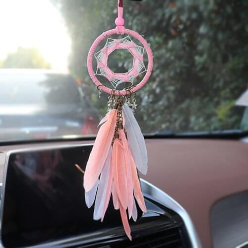 Dream Catcher Car Pendants Car Mirror Hanging Pendant In Auto Accessory Lucky Decor Car Ornaments Handmade Dreamcatcher Gifts