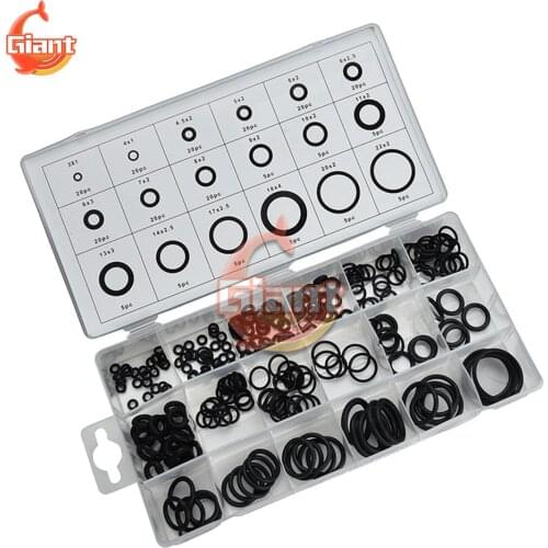 225pcs Rubber Watertightness Assortment 18 Different Size O Ring Repair Box O-Ring Washer Seals With Plactic Box Kit Set for Car