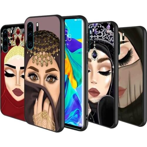 Silicone Cover Arabic Hijab Girl Queen For Huawei P40 P30 P20 Pro P10 P9 P8 Lite E Plus 2019 2017 Phone Case