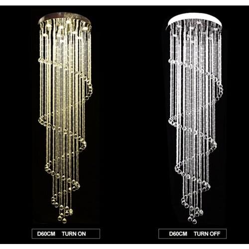 Modern LED Crystal Chandeliers stairs chandelier Lamps crystal lighting fixtures Dining Room Indoor Home