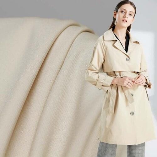 The Cloth Light Khaki Elastic Twill Crease Resistant Fabrics Garment Materials Autumn Windcoat Sewing Cloth Tailor Freeshipping