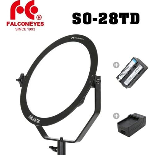 FalconEyes 28W SO-28TD 3000-5600K Dimmable LED Panel Lamp Round Soft LED Video Light for Film Advertisement Shooting Photography