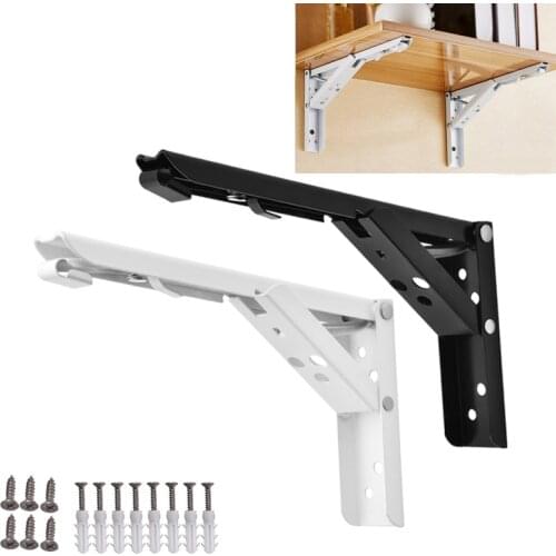 2pcs Triangle Folding Angle Bracket 8/10/12/14 inch Heavy Support Wall Mounted Bench Table Shelf Bracket Furniture Hardware