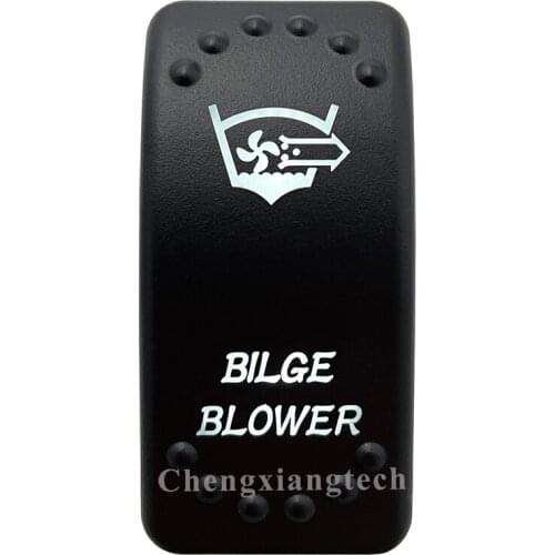 Dual White Led Light 12V 24V Car Boat Caravan Rocker Switch Laser Engraving BILGE BLOWER, 5 Pin On Off SPST Waterproof