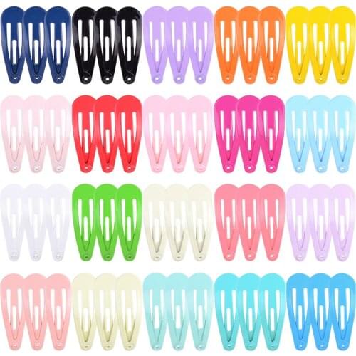 20PCS/LOT Candy Colors Snap Hair Clip For Girls Princess Color BB Solid Hairpins Fashion Kids Hair Accessories