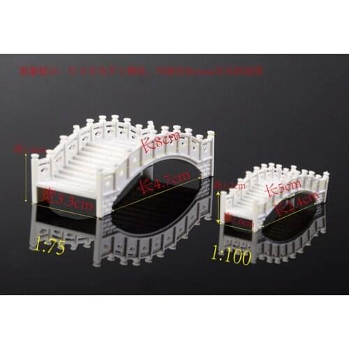 1/75 ABS white plastic arch bridge for architecture landscape decoration