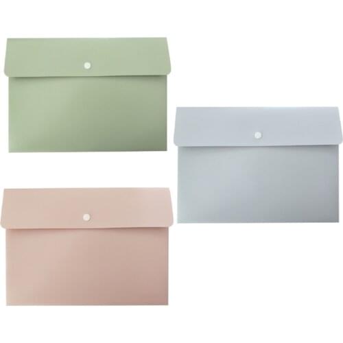1PC A4 High-Grade PP Folder 12.60X9.06 Lock Button Design Large Capacity Envelope Document Bag Office File Organizer Bag