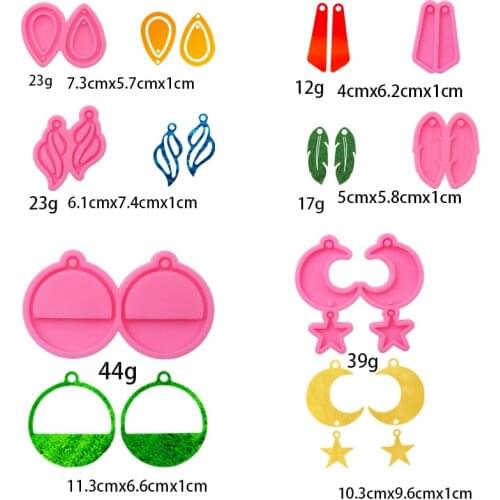 1 Pc Epoxy Resin Silicone Jewelry Mold Water Drop Leaf Moon Keychain Pendant Mold DIY Making Jewelry Necklace Accessories