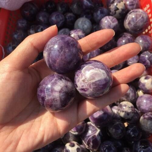 1pcs NATURAL Dreamy amethyst QUARTZ CRYSTAL ball POINT HEALING 30mm