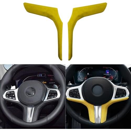 2PCS Car Accessories Interior Steering Wheel Decoration Cover Trim Stickers for BMW 3 Series G20 G28 325i 2019-2021 Styling