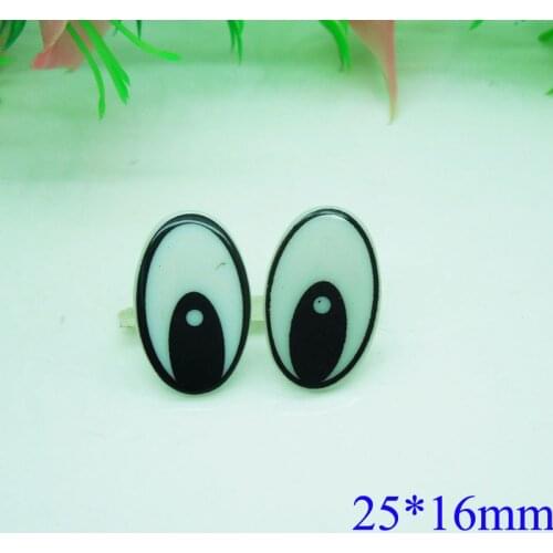25*16mm Oval Safety Eyes / White Color Plastic Doll eyes Handmade Accessories For Bear Doll Animal Puppet Making - 100pcs