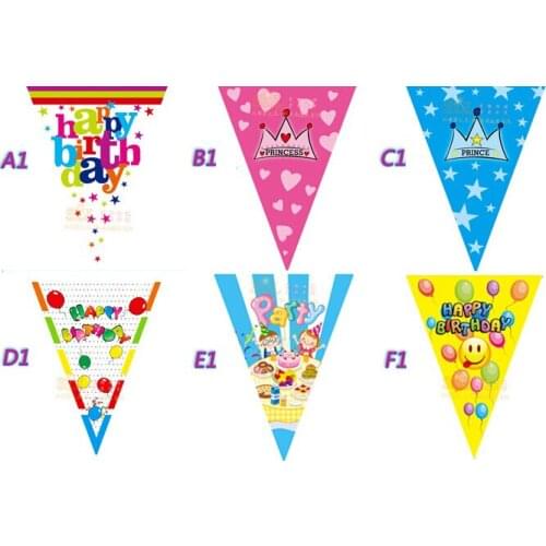 3.2 Meter cartoon letter flower pennants Paper Flag Birthday Party Decoration Banner Bunting for Children kids