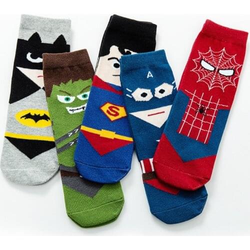 5 Pairs/lot 1-10 Years Kids Socks Cartoon Spider Animal Children Tube Socks Autumn Soft Cotton Boys Girls Outdoor Sports Socks