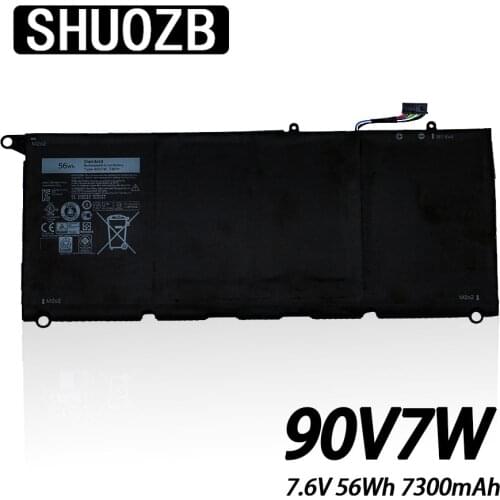 90V7W JHXPY 090V7W JD25G Laptop Battery For Dell XPS 13 9343 9350 13D-9343 0N7T6 DIN02 P54G 0DRRP RWT1R 7.6V 56Wh 7300mAh SHUOZB