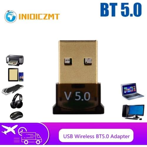 INIOICZMT USB Wireless BT5.0 Adapter Transmitter Receiver CSR5.0 Audio BT5.0 Dongle Wireless USB Adapter for Computer Lapytop