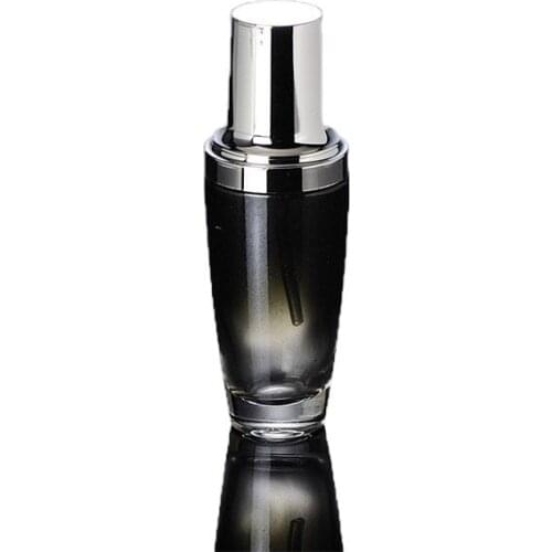 30ML black glass bottle with silver pump for serum/lotion/emulsion/foundation Cosmetic Packaging