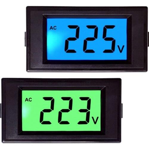 AC 80-500V LCD Digital Voltmeter 1 pcs Voltage Meter Volt Instrument Tool 2 Wires Backlight Display 110V blue ang green light