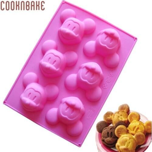 COOKNBAKE Silicone Chocolate candy Mold small Cake jelly form mickey mousse pastry baking tool 8 hole