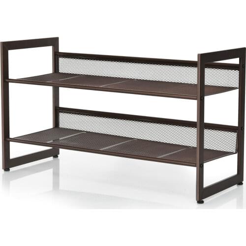 Costway 2-Tier Shoe Rack Adjustable to Flat or Slant Shoe Organizer Holder Stand HW66604