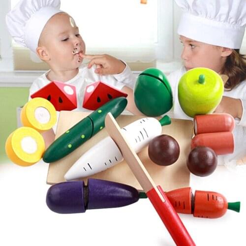 Children Wooden Vegetables Cut House Simulation Toys Fruits And Vegetables Cut Music Puzzle Cognition Fruits And Vegetables Toys