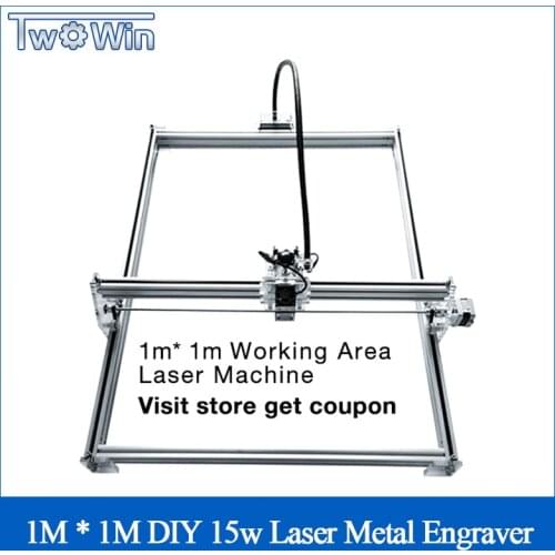 DIY 15w Big Power Laser Metal Engraver Laser Metal Cutting Machine 1*1M Big Work Size Laser Engrave Machine Laser Metal Marking