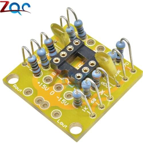 Dual OP Amp Board Preamp DC Amplification PCB for NE5532 OPA2134 OPA2604 AD826