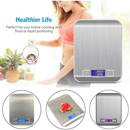 LCD Stainless Steel Kitchen Cooking Food Electronic Digital Food Diet Postal Libra Scale Weight 5kg 1g Cooking Measure tools