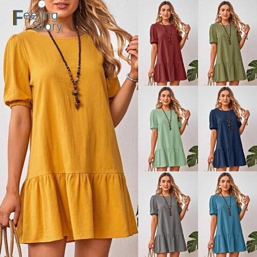 Feelingstory Summer Short Sleeve Dresses