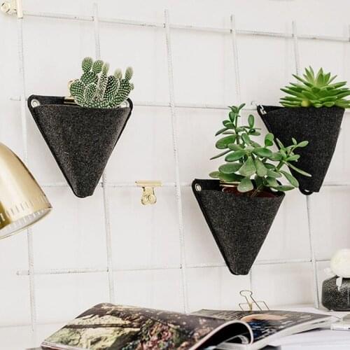 4Pcs Felt Hanging Seedling Bag Flower Pot Plant Grow Bag Plant Tools Vegetable Grow Container for Home Garden Wall Decor