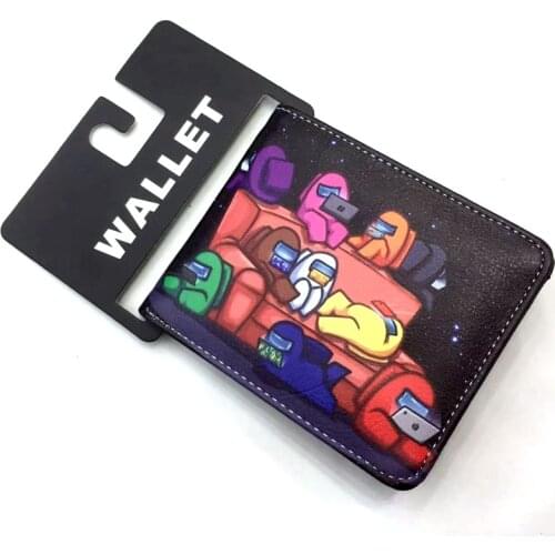 Hot Game Among us PU Leather Bifold Mens Wallet Coin Pocket Credit Card Id Window