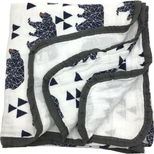 Ins Hot Four Layer 100% Cotton Muslin Baby Blanket For Newborn Swaddling Super Comfy Bedding Blankets Swaddle Wrap 120*120 CM