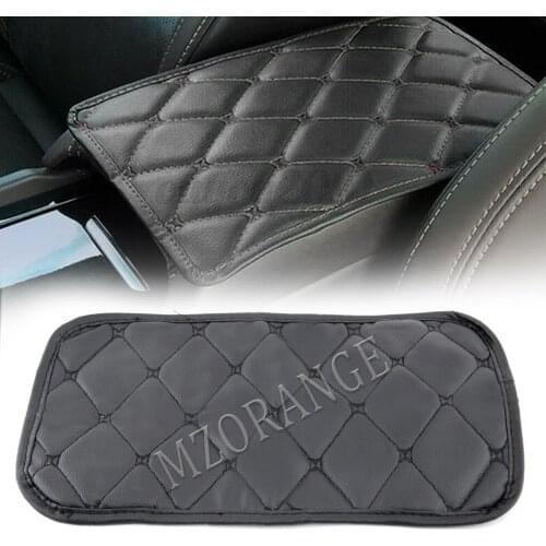Leather Car Armrest Pad Covers Universal Center Console Auto Seat Armrests Box Pads Black Armrest Storage Protection Cushion