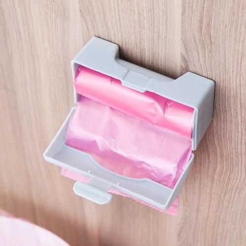 1pc New Creative Punch-free Kitchen Trash Bag Box Useful Bag Storage Box Kitchen Organizer Wall-Mounted Garbage Bag Storage Box