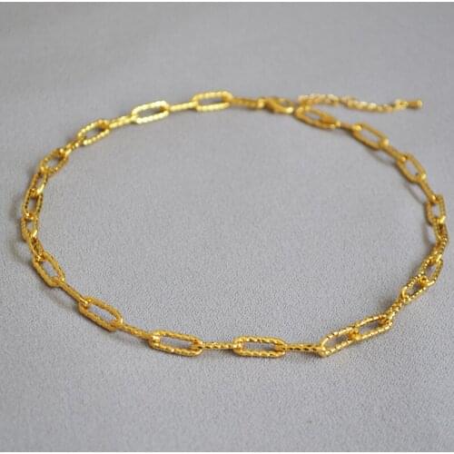 Brass With 18K Gold Pave Chains Choker Necklace Women Jewelry Designer T Show Runway Sweety Boho Japan Korean Sample Trendy