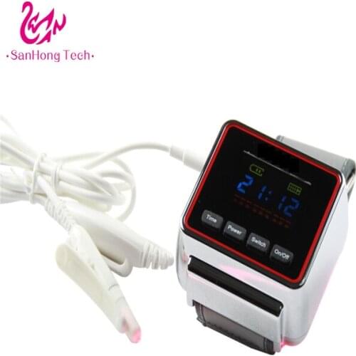 Laser beam LLLT low level laser therapy wrist watch device for reducing risk of rhinitis strokes