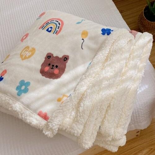 Summer Berber Fleece Blanket Thin Blanket Flannel Air Conditioning Blanket Office Nap Blanket Coral Fleece Sofa Cover