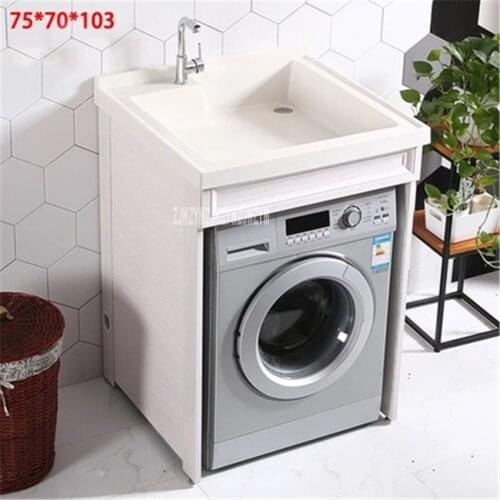 M-01 Space Aluminum Washing Machine Cabinet Household Balcony Storage Cabinet Bathroom Laundry Pool Basin Combination Cabinet