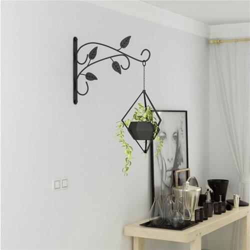 Metal Iron Wall Hanging Hook Bracket Vintage Art Plant Holder Hanger Hook Decorative Creative Home Garden Decor
