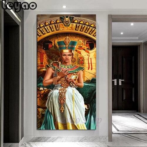 Fashion, Egypt,Queen Diamond Embroidery Full Square Cross Stitch Ancient Woman Diy Diamond Painting Kits Mosaic Rhinestones
