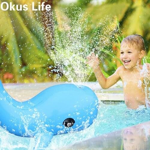 Inflatable Dolphin Water Sprayer Sprinkler Kids Outdoor Fun Toy For Hot Summer Swimming Beach Pool Play Sprinkler Splash Playing
