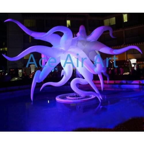 Inflatable hanged LED curl star/Giant Inflatable lotus pool decoration/Inflatable glowing seaweed Monster on sale