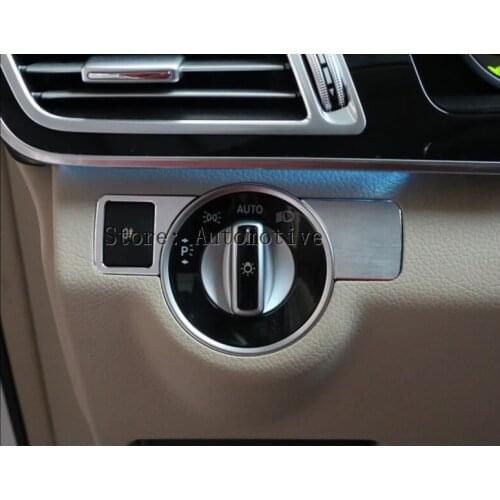 Aluminium Alloy Car Headlight Switch Cover Trim Sticker For Mercedes Benz A/B/C/E Class GLK/GL/ML/CLS Car Styling Accessories