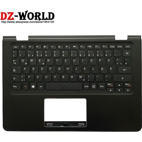 DE German Keyboard with Shell C Cover Palmrest Upper Case for Lenovo Yoga 300-11 IBY IBR Flex3-1120 1130 Laptop 5CB0J08373