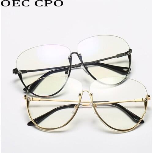 New Fashion Top Quality Sunglasses Women Classic Pilot Style White Gradient Sunglasses Men Big Metal Half frame Glasses Unisex