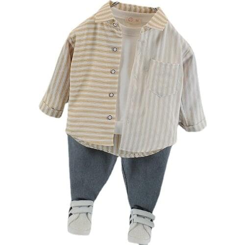 New Spring Autumn Baby Boys Clothes Suit Fashion Children Striped Shirt Pants 2Pcs/Sets Toddler Casual Clothing Kids Tracksuits